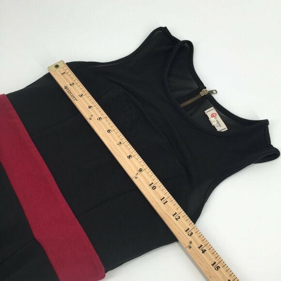 Olsenboye Sleeveless Mesh Neck Cocktail Fit And Flare Party Dress 3 Black Red S - Picture 4 of 4